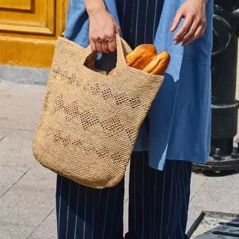 أزياء عارضة سعة كبيرة الرافية  - مراجعة Women'S Raffia Bags وسعره